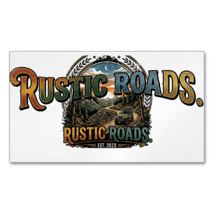 Cartão De Visitas Magnético Camiseta Rustic Roads Vintage Adventure
