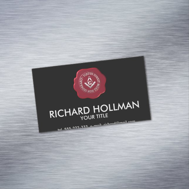 Cartão De Visitas Magnético Carimbo de cera maçônica (Posição Original)