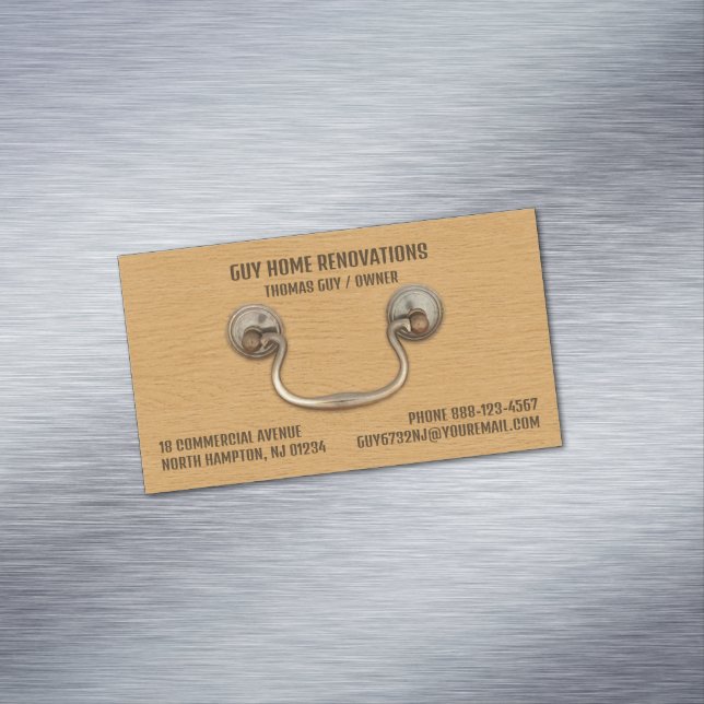 Cartão De Visitas Magnético Carpintaria de cabine (Posição Original)