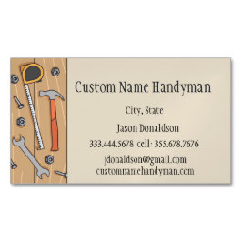 Cartão De Visitas Magnético Carpinteiro Personalizado do Handyman
