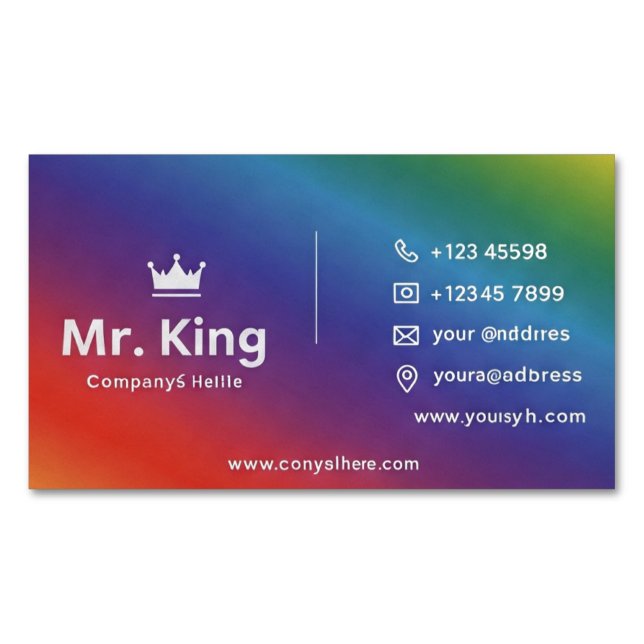 Cartão De Visitas Magnético Cartão de visita arco-íris (Frente)