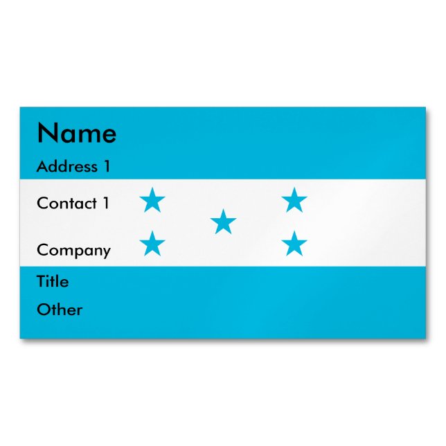 Cartão De Visitas Magnético Cartão de visita com bandeira de Honduras (Frente)