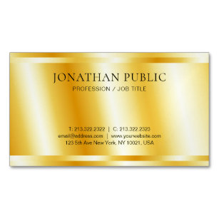 Cartão De Visitas Magnético Cartão de visita de aparência metálica Dourada per