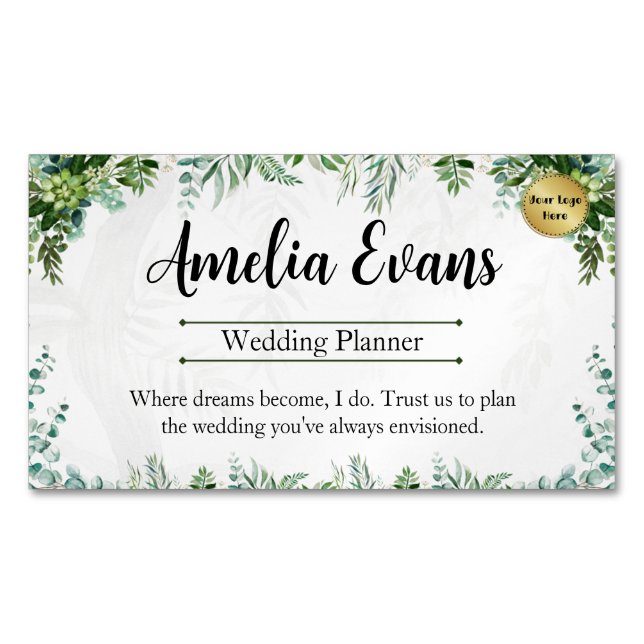 Cartão De Visitas Magnético Cartão de visita de Mistura Botânica Folha Persona (Frente)