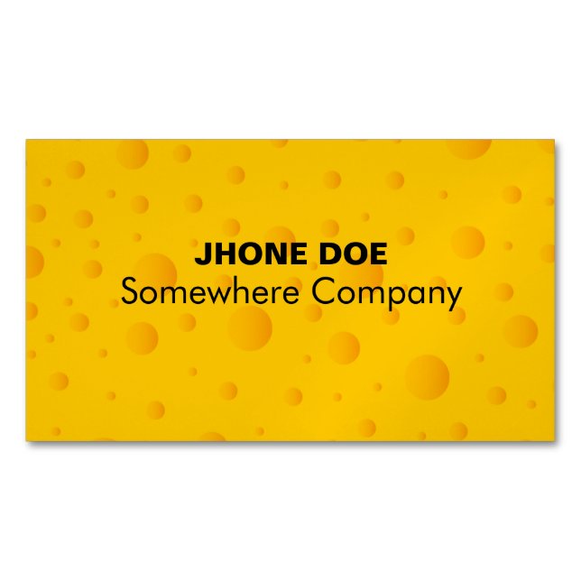Cartão De Visitas Magnético Cartão de visita de padrão de textura de queijo su (Frente)