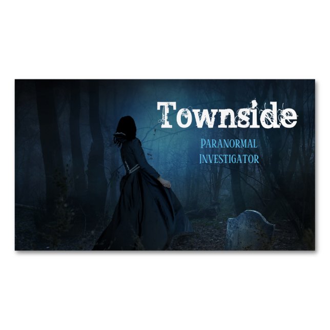 Cartão De Visitas Magnético Cartão de visita do Investigador Paranormal (Frente)