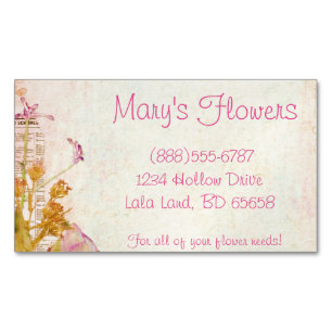 Cartão De Visitas Magnético Cartão de visita Floral Totalmente Personalizado