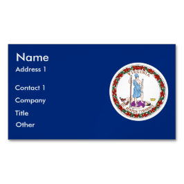 Cartão De Visitas Magnético Cartão de visita Magnet com Flag da Virgínia, EUA