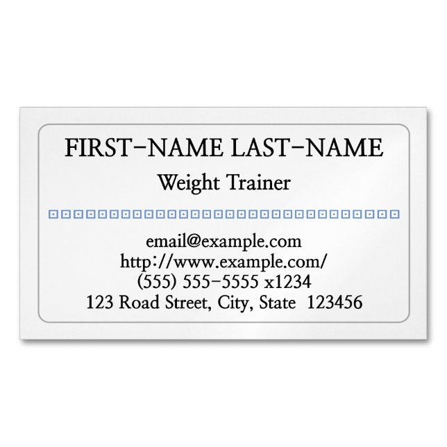 Cartão De Visitas Magnético Cartão de visita magnético do instrutor (Frente)