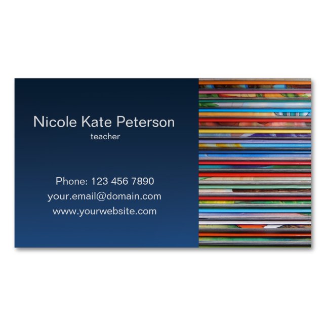 Cartão De Visitas Magnético cartão de visita magnético do professor (Frente)