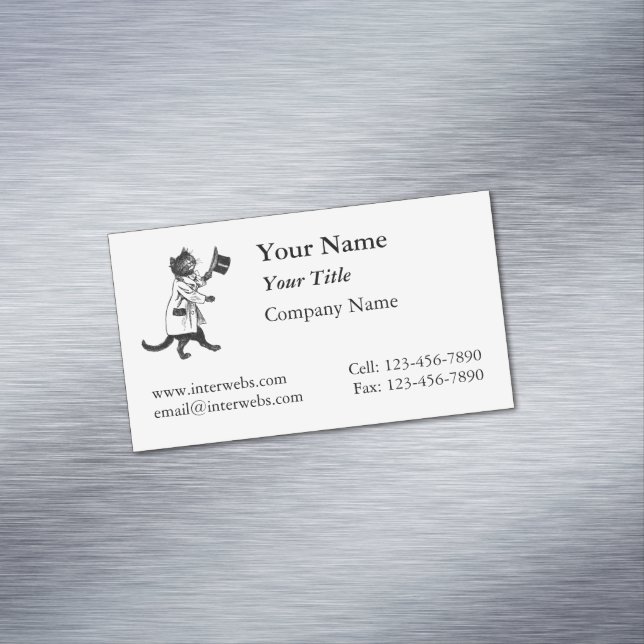 Cartão De Visitas Magnético Cartão de Visita Magnético Personalizado Cool Cat (Posição Original)