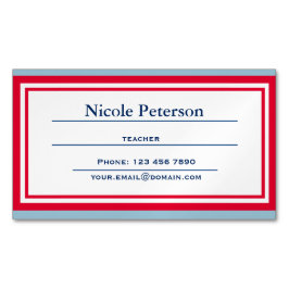Cartão De Visitas Magnético Cartão magnético do professor retro