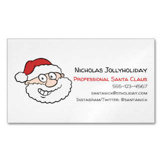 Cartão De Visitas Magnético Cartoon Informal do Papai Noel Profissional