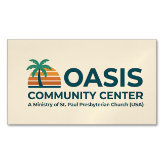 Cartão De Visitas Magnético Centro Magnético da Comunidade Oasis