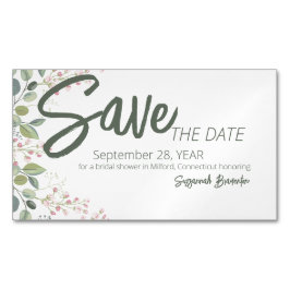 Cartão De Visitas Magnético Chá de panela de Borda Floral da Coluna de Água Pa