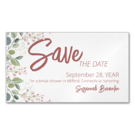 Cartão De Visitas Magnético Chá de panela de Borda Floral da Coluna de Água Pa