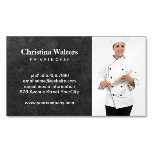 Cartão De Visitas Magnético Chef   Gestor de Restaurantes   Catering