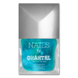 Cartão De Visitas Magnético Chic nu-azul-preto moderno com tendência para na m