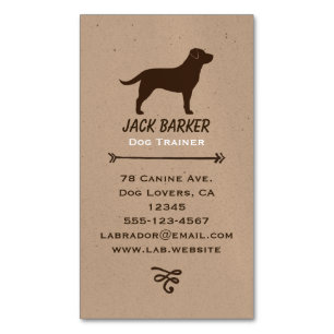 Cartão De Visitas Magnético Chocolate Labrador Retriever Silhouter