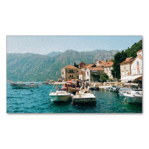 Cartão De Visitas Magnético Cidade costeira de Perast, Montenegro