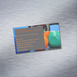 Cartão De Visitas Magnético Cinzas Pesos Gym Centro de Malhação Pessoal do Tre