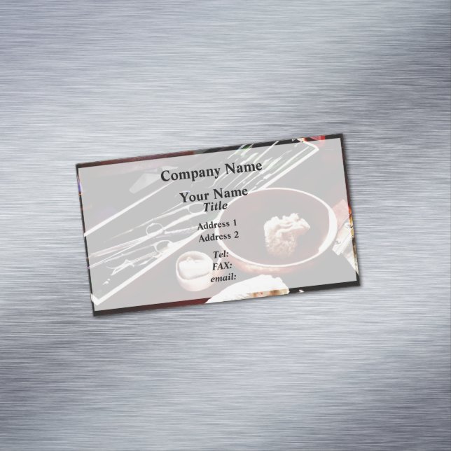 Cartão De Visitas Magnético Civis Era Instrumentos Cirúrgicos (Posição Original)