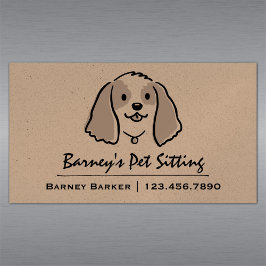 Cartão De Visitas Magnético Cocker Spaniel | Pet Sitter | Cuidados De Saúde An