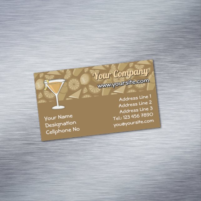 Cartão De Visitas Magnético cocktail Sidecar (Posição Original)