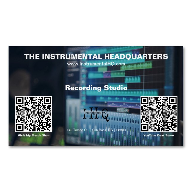 Cartão De Visitas Magnético Código QR duplo pequeno (Frente)