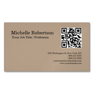Cartão De Visitas Magnético Código QR - Mínimo Digitalizável e Personalizável