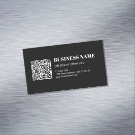 Cartão De Visitas Magnético Código QR personalizado e texto retrô-moderno edit