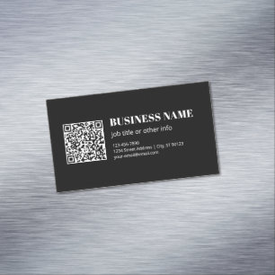 Cartão De Visitas Magnético Código QR personalizado e texto retrô-moderno edit