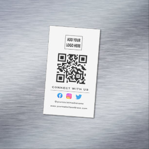 Cartão De Visitas Magnético Código QR Seguir Digitalização Para Conectar-Se A 