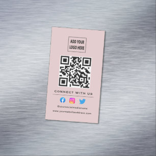 Cartão De Visitas Magnético Código QR Siga a Digitalização para Conectar-se co