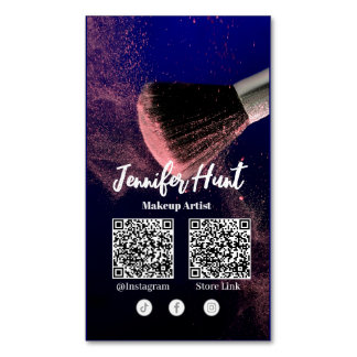 Cartão De Visitas Magnético Código QRcode do estilo de tendência do influencia