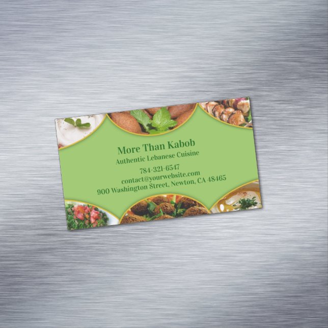 Cartão De Visitas Magnético Comida Árabe Libanesa (Posição Original)