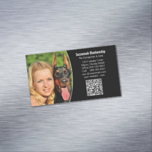 Cartão De Visitas Magnético Companheiro de Estimação Código QR Personalizado P
