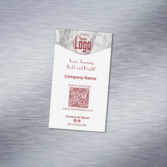 Cartão De Visitas Magnético Companhia de Treinador da Vida Branca Retrato (Posição Original)