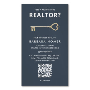 Cartão De Visitas Magnético Compromisso do Agente Imobiliário do Realtor Moder