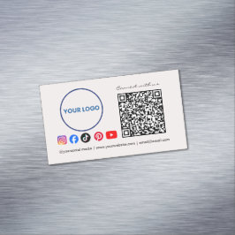 Cartão De Visitas Magnético Conecte-se conosco Código QR de Mídia Social Empre