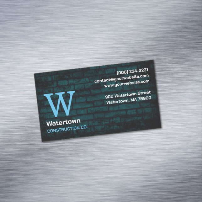 Cartão De Visitas Magnético Construção de chaminé de alvenaria (Posição Original)