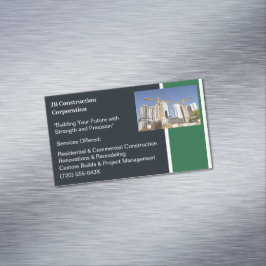 Cartão De Visitas Magnético Construção de edifícios de gruas