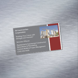 Cartão De Visitas Magnético Construção de edifícios de gruas