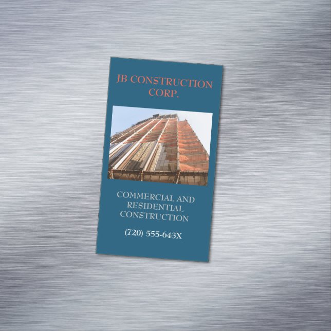 Cartão De Visitas Magnético Construção Remodel do Arquiteto do Desenvolvedor (Posição Original)