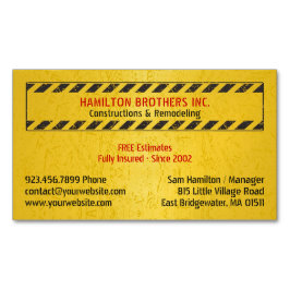 Cartão De Visitas Magnético Construções Homem de mão