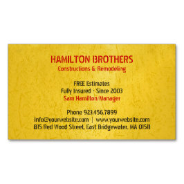 Cartão De Visitas Magnético Construções Homem de mão