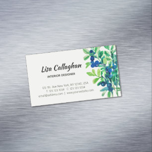 Cartão De Visitas Magnético Cor da água do mirtilo pintada