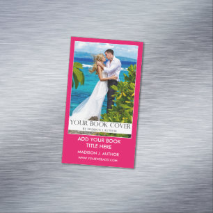 Cartão De Visitas Magnético Cor-de-rosa-quente de promoção do livro de autor