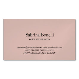 Cartão De Visitas Magnético Cor simples e elegante, Rosa simples, Dourada