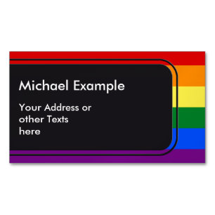 Cartão De Visitas Magnético CORES DO RAINBOW FLAG + texto e ideias